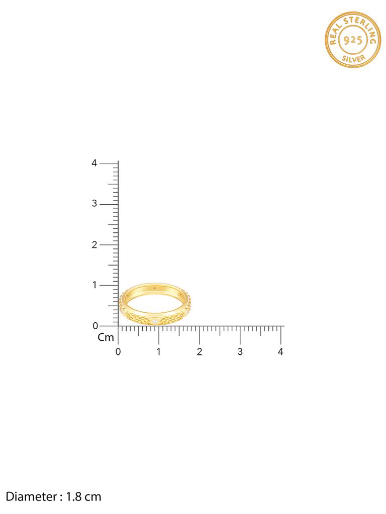 Giva 925 Sterling Silver Golden Twist And Turn Ring For Him/Her