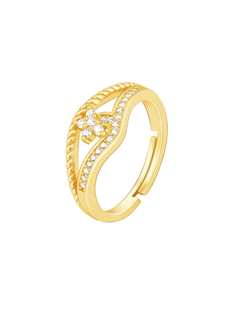 Giva 925 Sterling Silver Golden Glowing Floral Ring