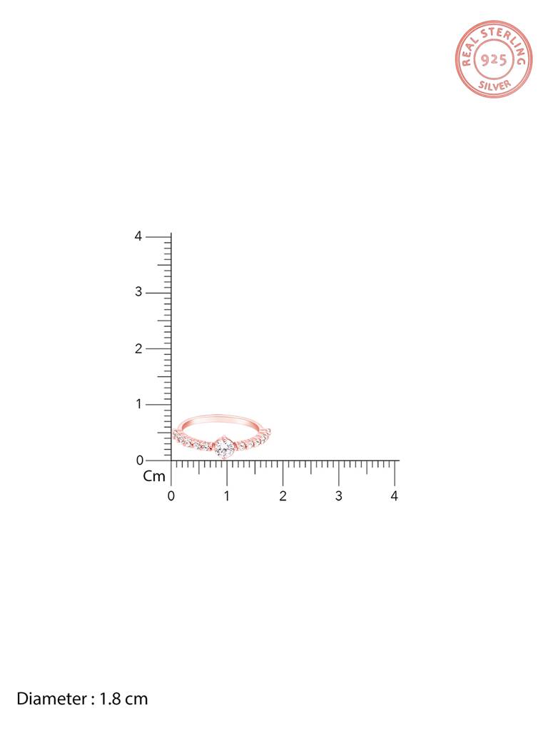 Giva 925 Sterling Silver Rose Gold Aura Ring