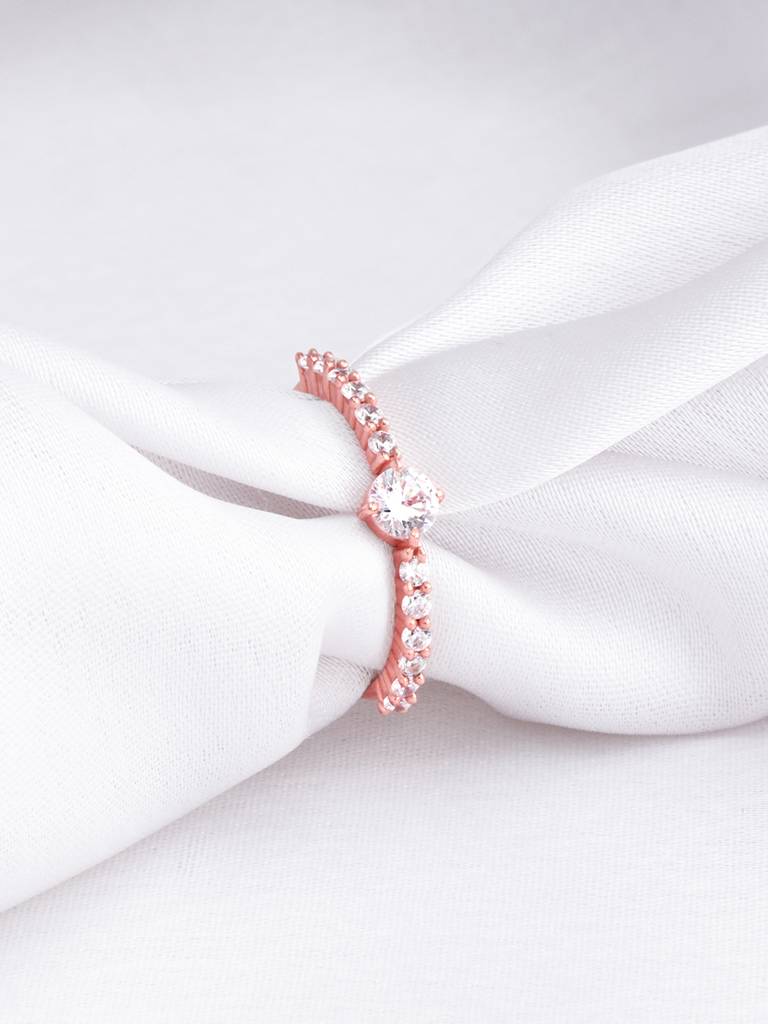 Giva 925 Sterling Silver Rose Gold Aura Ring