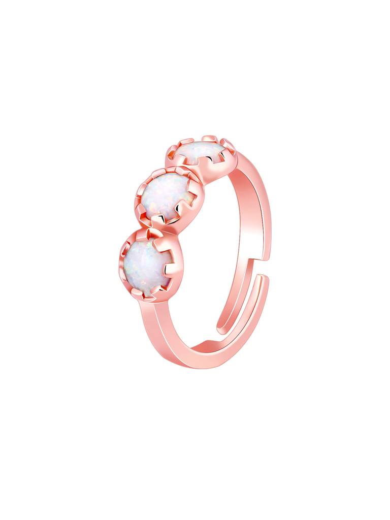 Giva 925 Sterling Silver Rose Gold Moonstone Ring