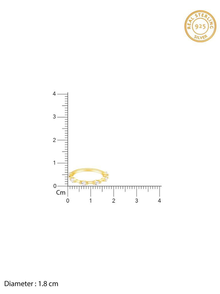 Giva 925 Sterling Silver Golden Cherished Ring