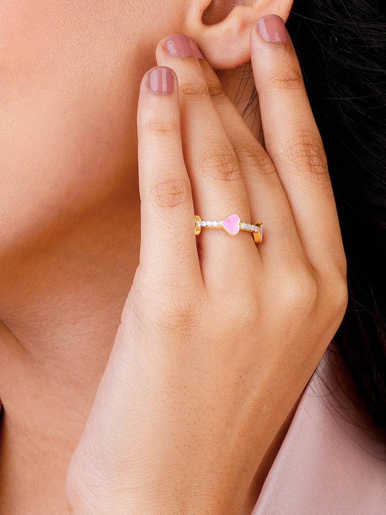 Giva 925 Sterling Silver Golden Journey Of Love Ring