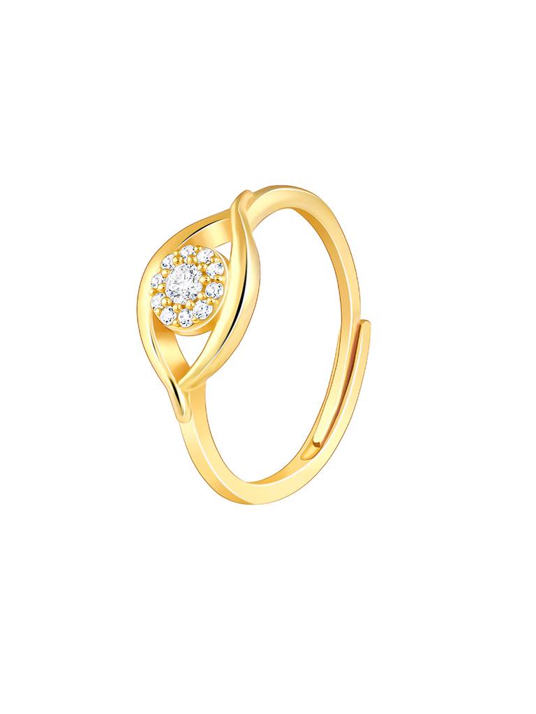 Giva 925 Sterling Silver Golden Evil Eye Royale Ring