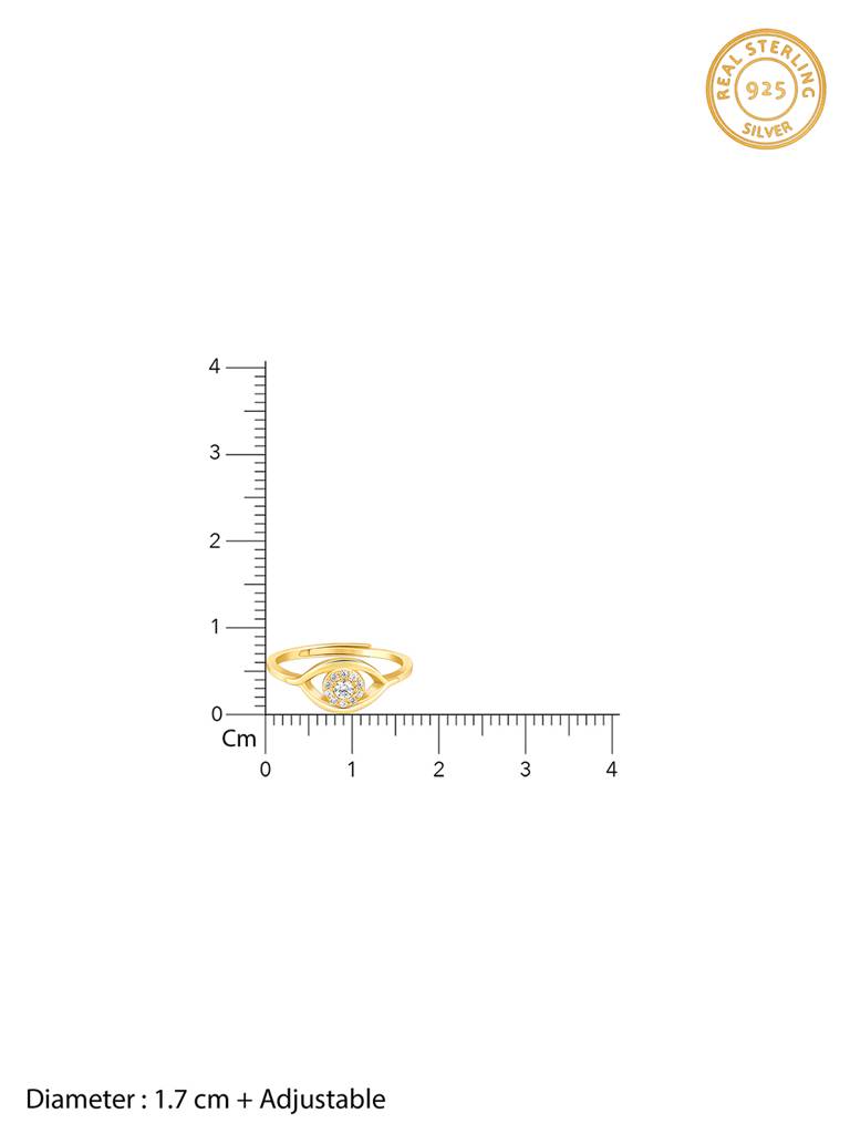 Giva 925 Sterling Silver Golden Evil Eye Royale Ring