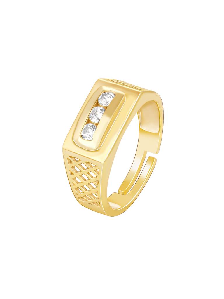 Giva 925 Sterling Silver Golden Eternal Bliss Mens Ring