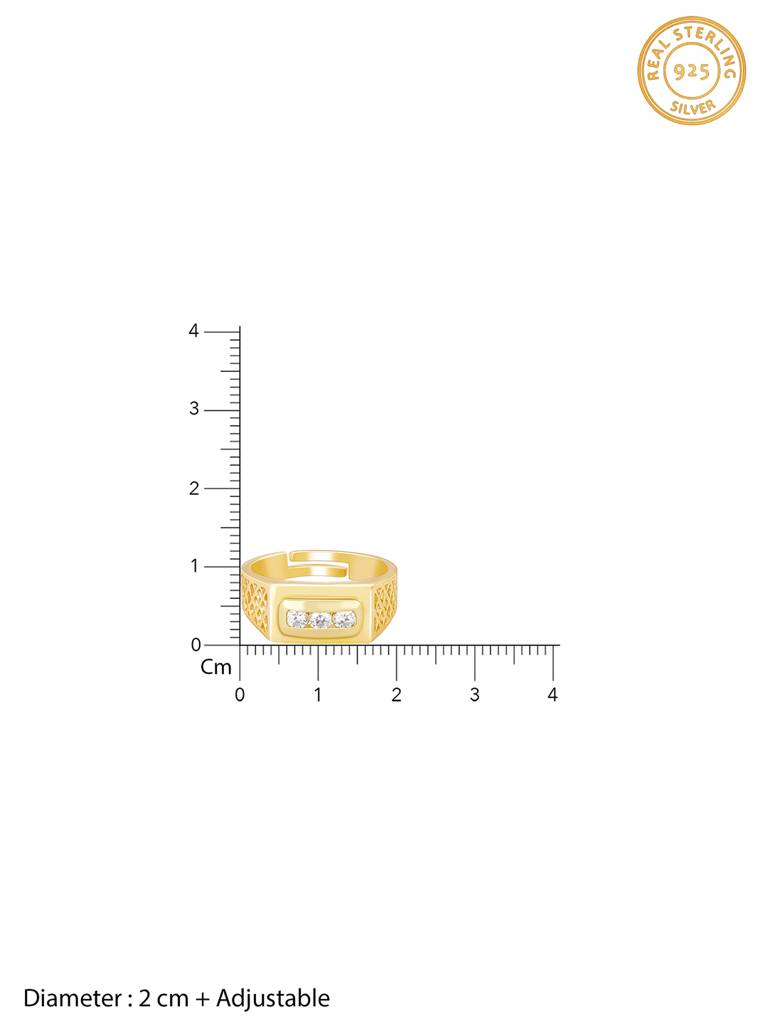 Giva 925 Sterling Silver Golden Eternal Bliss Mens Ring