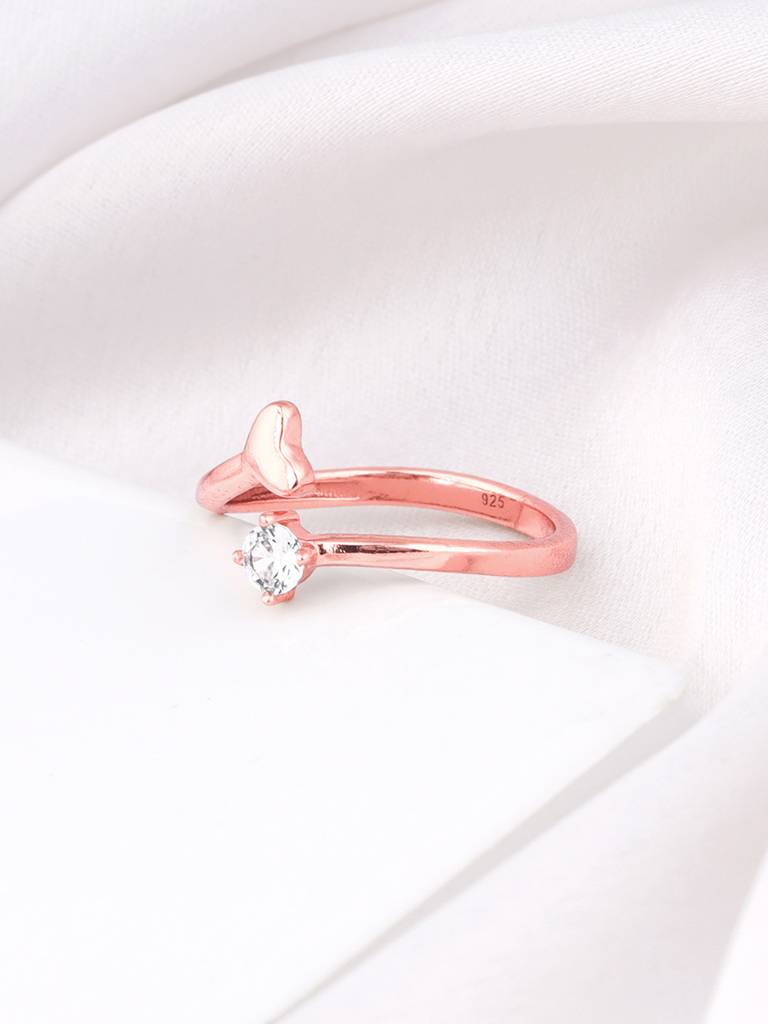 Giva 925 Sterling Silver Rose Gold Aura Of Love Ring