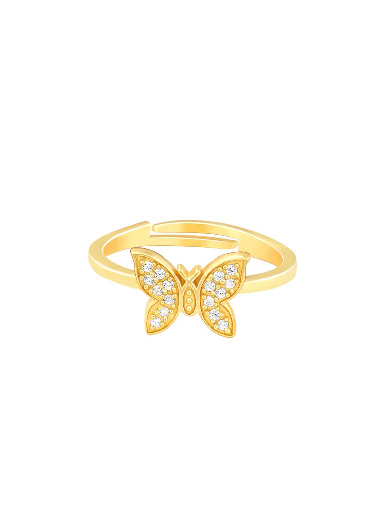 Giva 925 Sterling Silver Golden Butterfly Moments Ring