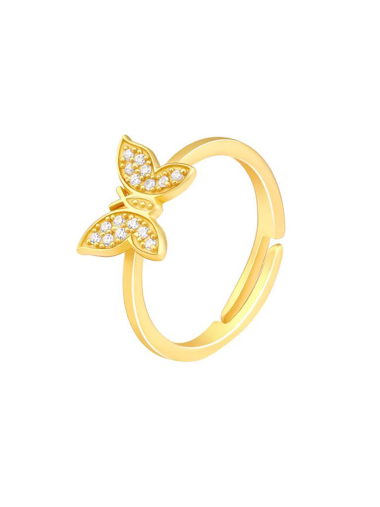 Giva 925 Sterling Silver Golden Butterfly Moments Ring