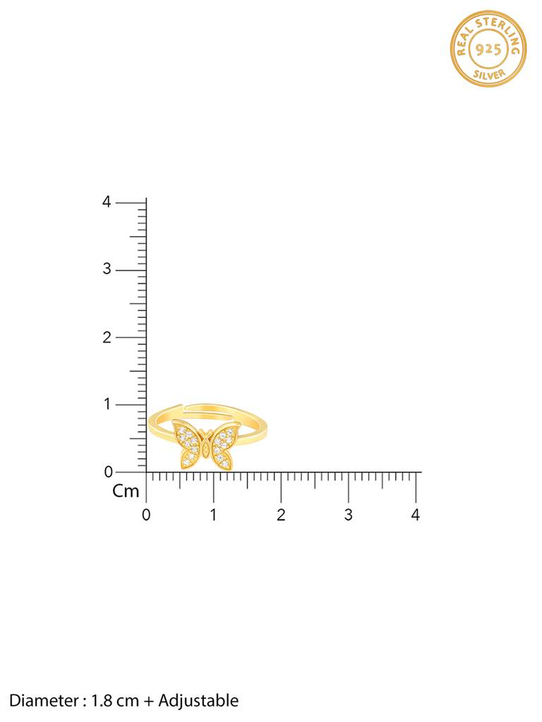 Giva 925 Sterling Silver Golden Butterfly Moments Ring