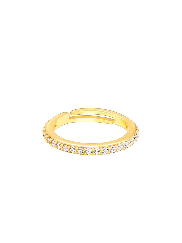 Giva 925 Sterling Silver Golden Minimal Zirconia Ring