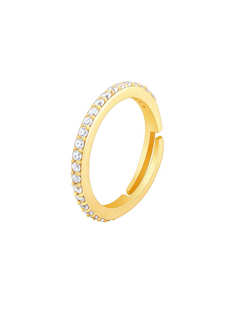 Giva 925 Sterling Silver Golden Minimal Zirconia Ring