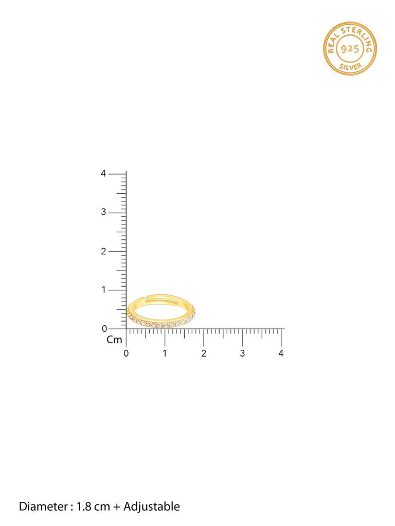 Giva 925 Sterling Silver Golden Minimal Zirconia Ring