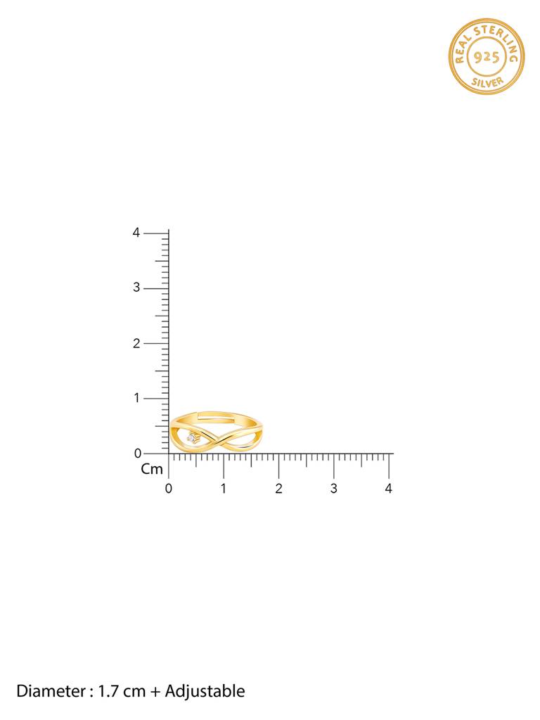 Giva 925 Sterling Silver Golden Infinity Bliss Ring