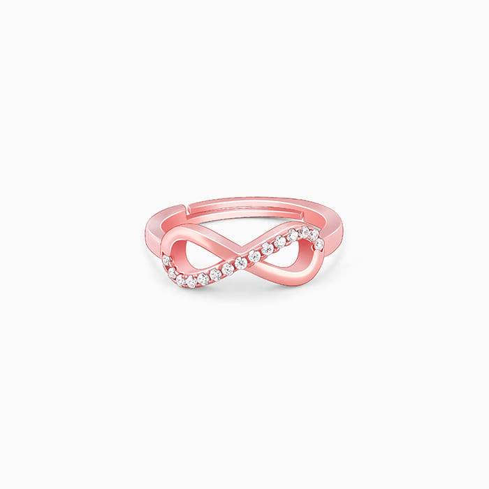 Giva 925 Sterling Silver Rose Gold Ever Infinite Ring,Adjustable | Gifts For Women And Gir : R01091