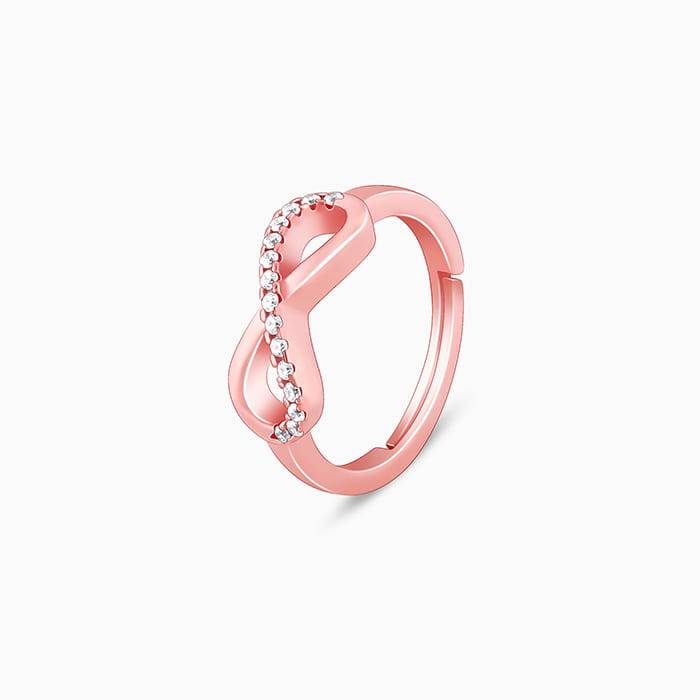 Giva 925 Sterling Silver Rose Gold Ever Infinite Ring,Adjustable | Gifts For Women And Gir : R01091