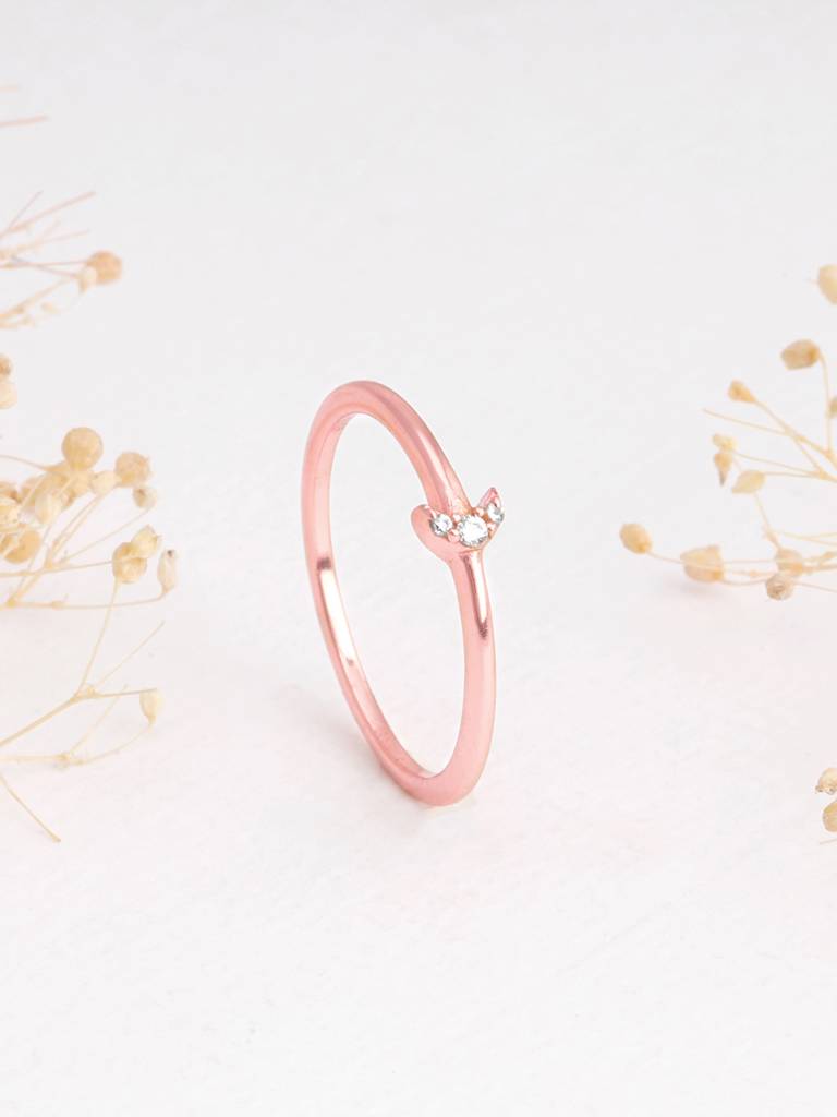Giva 925 Sterling Silver Rose Gold In Motion Ring
