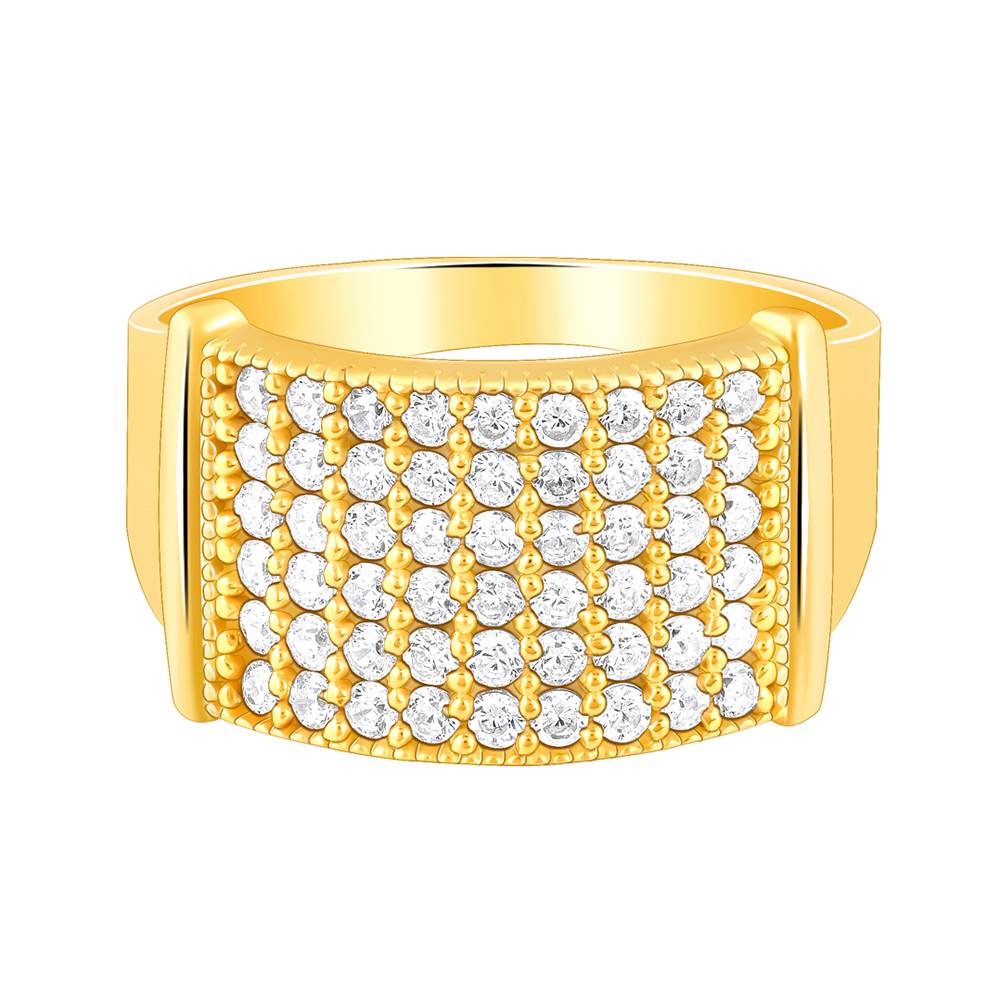 Giva 925 Silver Golden Tenor Ring For Him Fixed Size Indian - 21 : R01097