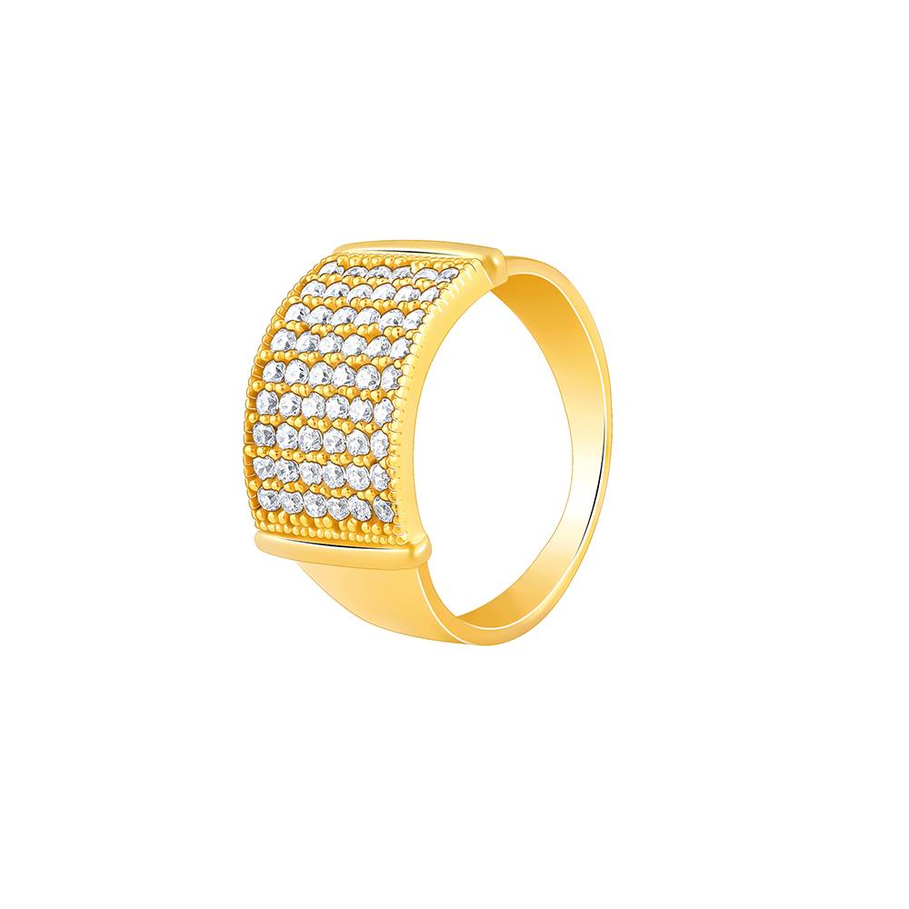 Giva 925 Silver Golden Tenor Ring For Him Fixed Size Indian - 21 : R01097