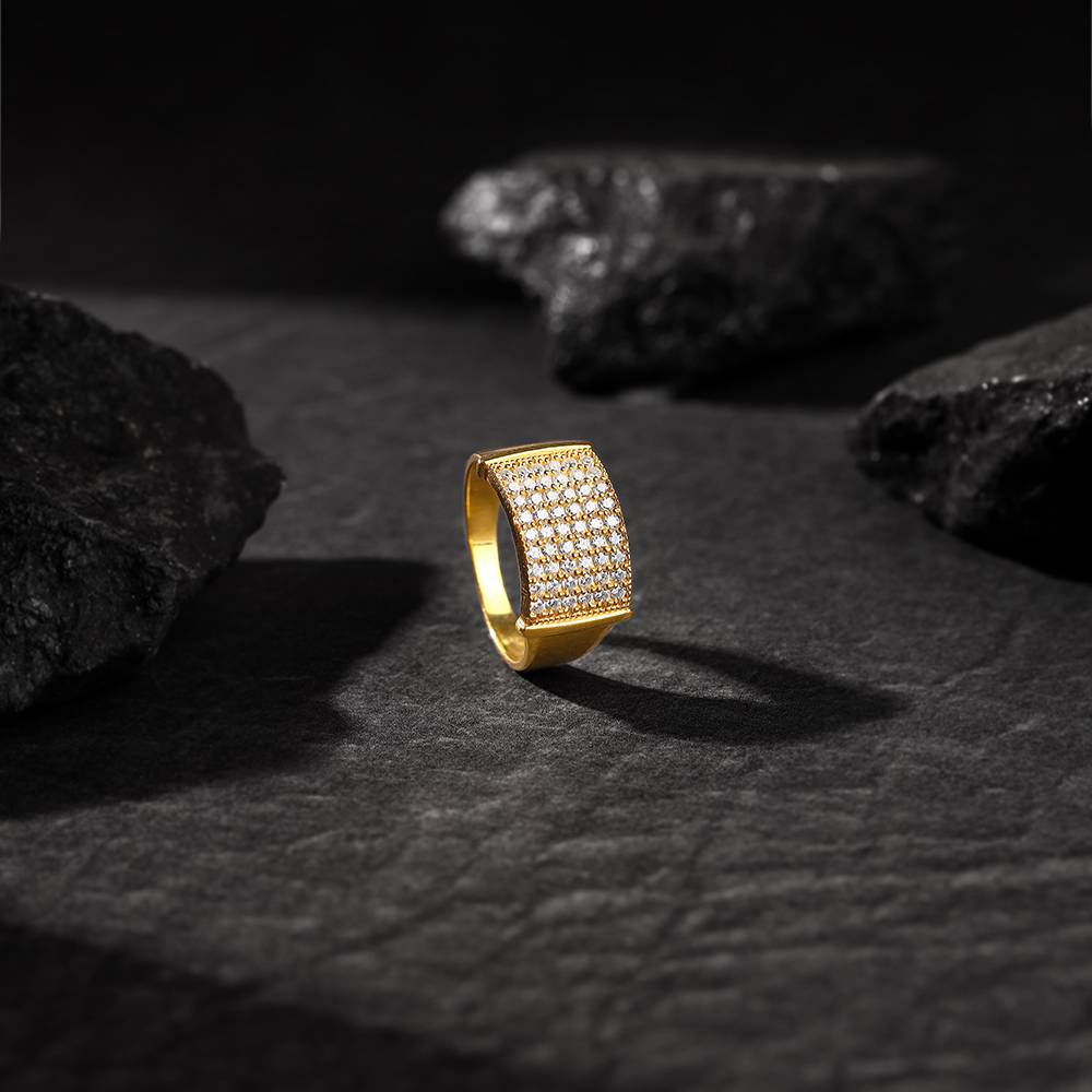 Giva 925 Silver Golden Tenor Ring For Him Fixed Size Indian - 21 : R01097