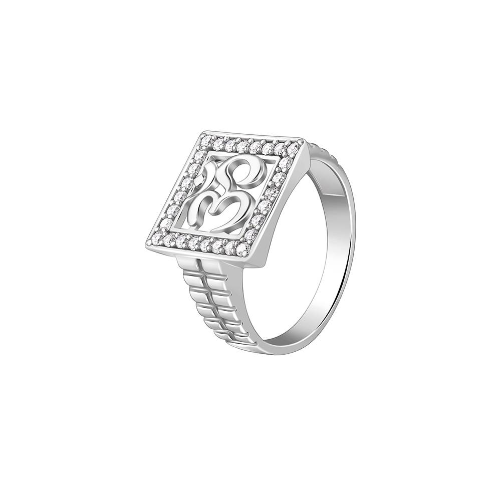 Giva 925 Silver Boxed Om Ring For Him Fixed Size Indian - 21 : R01099