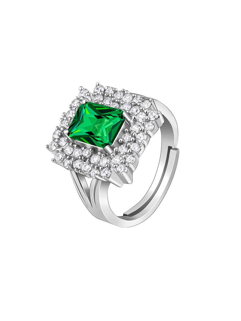 Giva 925 Sterling Silver Emerald Elite Ring