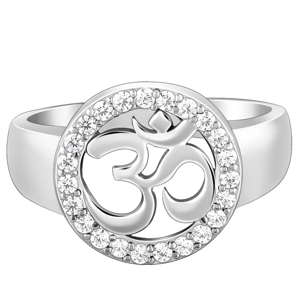 Giva 925 Silver Divine Om Ring For Him Fixed Size Indian - 23 : R01103