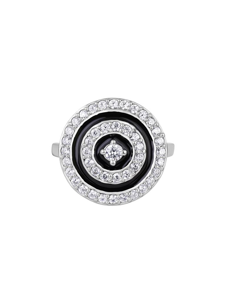 Giva 925 Sterling Silver Midnight Halo Ring