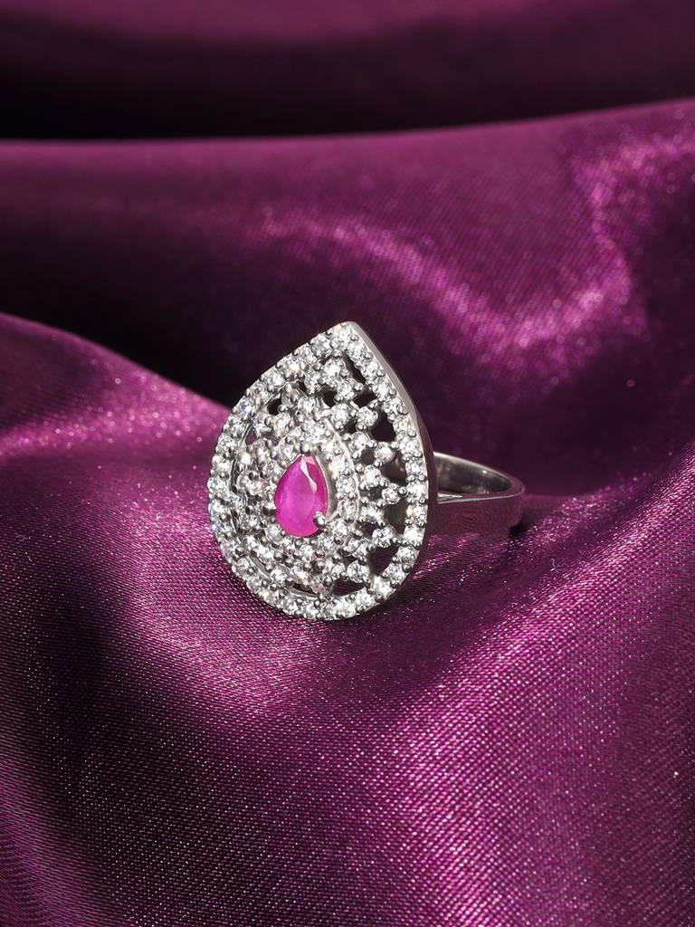 Giva 925 Sterling Silver Opulent Teardrop Ring