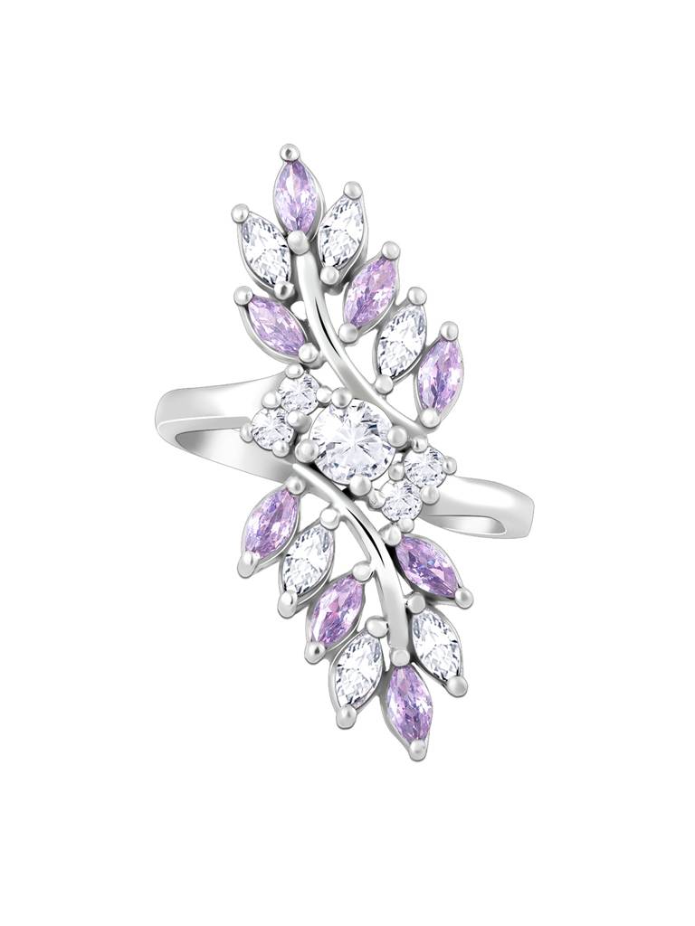 Giva 925 Sterling Silver Royal Amethyst Cocktail Ring