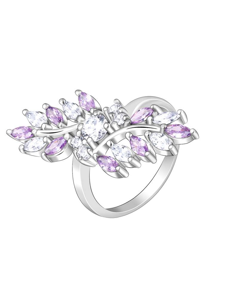 Giva 925 Sterling Silver Royal Amethyst Cocktail Ring