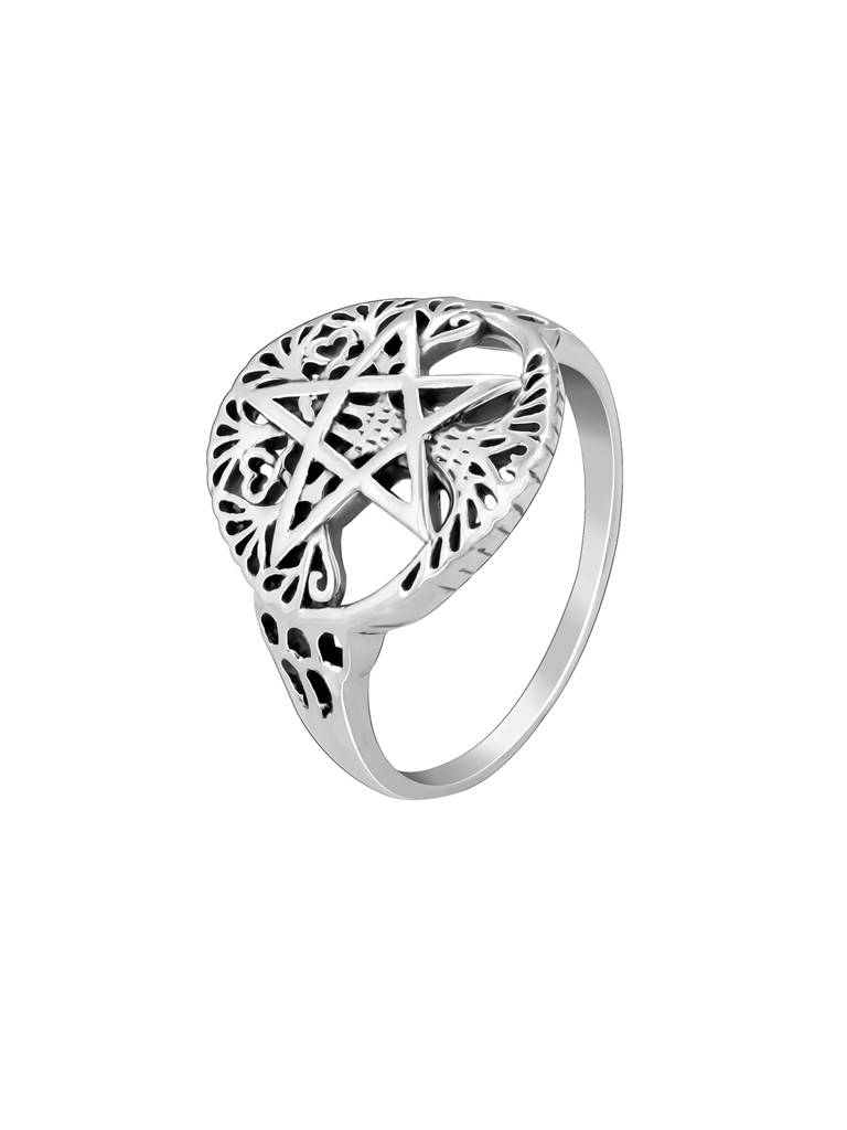 Giva 925 Oxidised Silver Classic Tree Star Ring