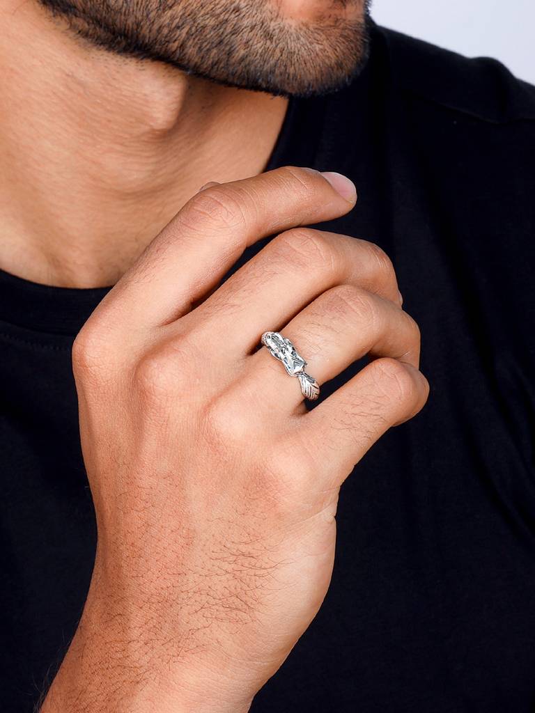 Giva 925 Oxidised Silver Dragon Ring