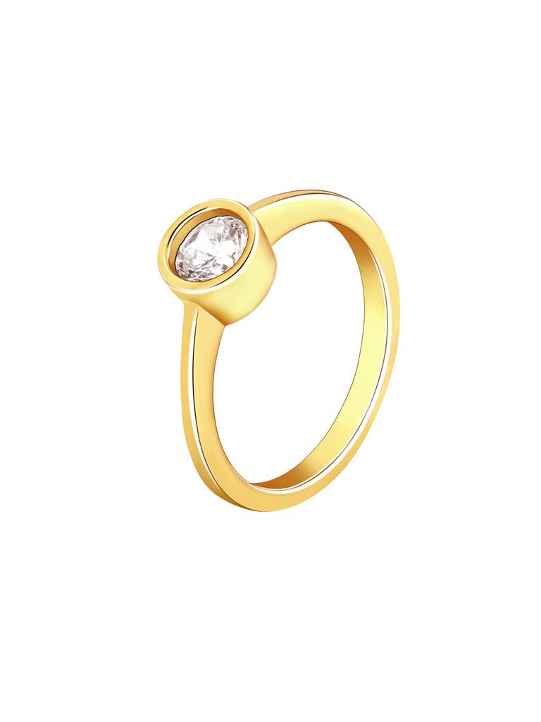 Giva 925 Sterling Silver Golden Sparkle Ring