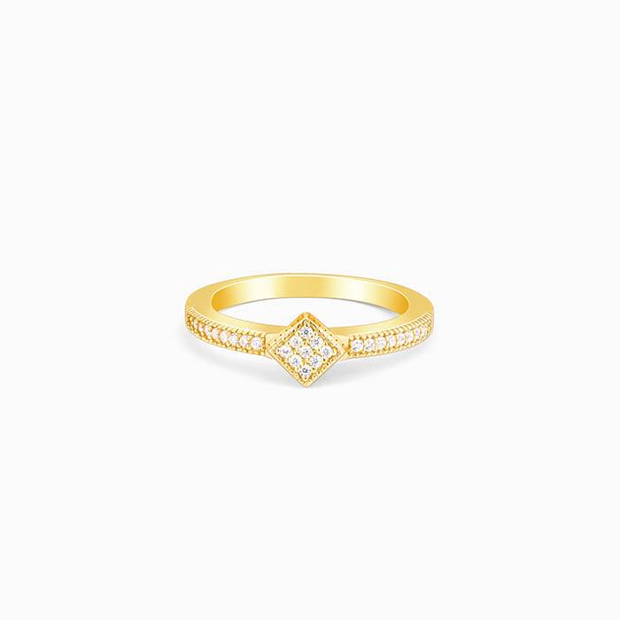 Giva 925 Sterling Silver Golden Giva Glow Ring, Fixed Size ,Indian - 12, Us - 6| Gifts For : R01155