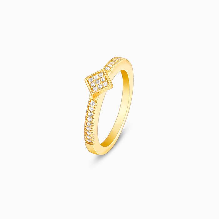 Giva 925 Sterling Silver Golden Giva Glow Ring, Fixed Size ,Indian - 12, Us - 6| Gifts For : R01155