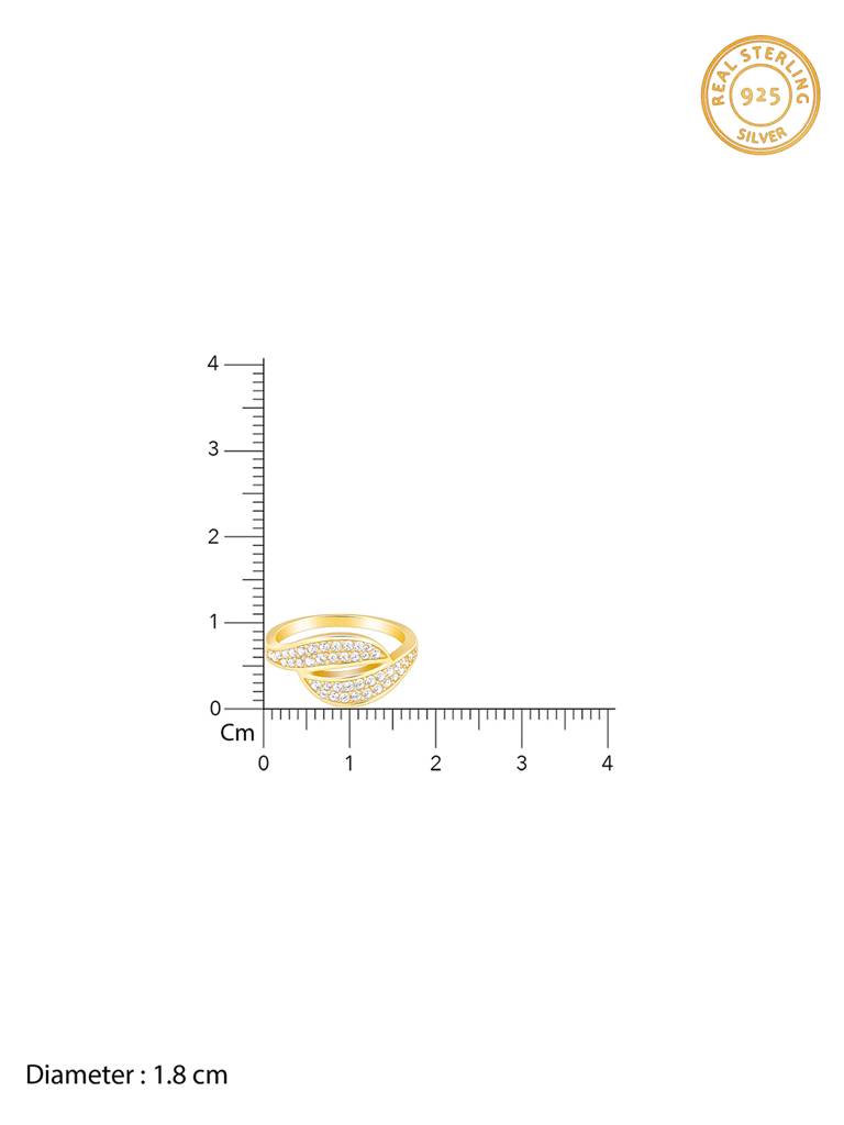 Giva 925 Sterling Silver Golden Dual Wave Ring