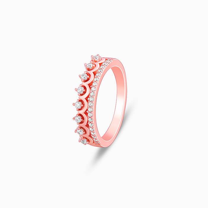 Giva 925 Sterling Silver Rose Gold Reina Ring,Fixed Size, Indian - 12|Gift For Valentine | : R01169