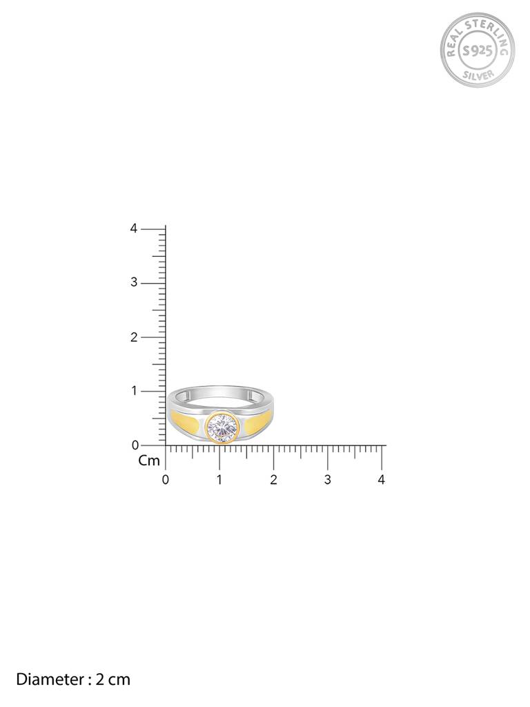 Giva 925 Sterling Silver And Golden Subtle Expression Mens Ring