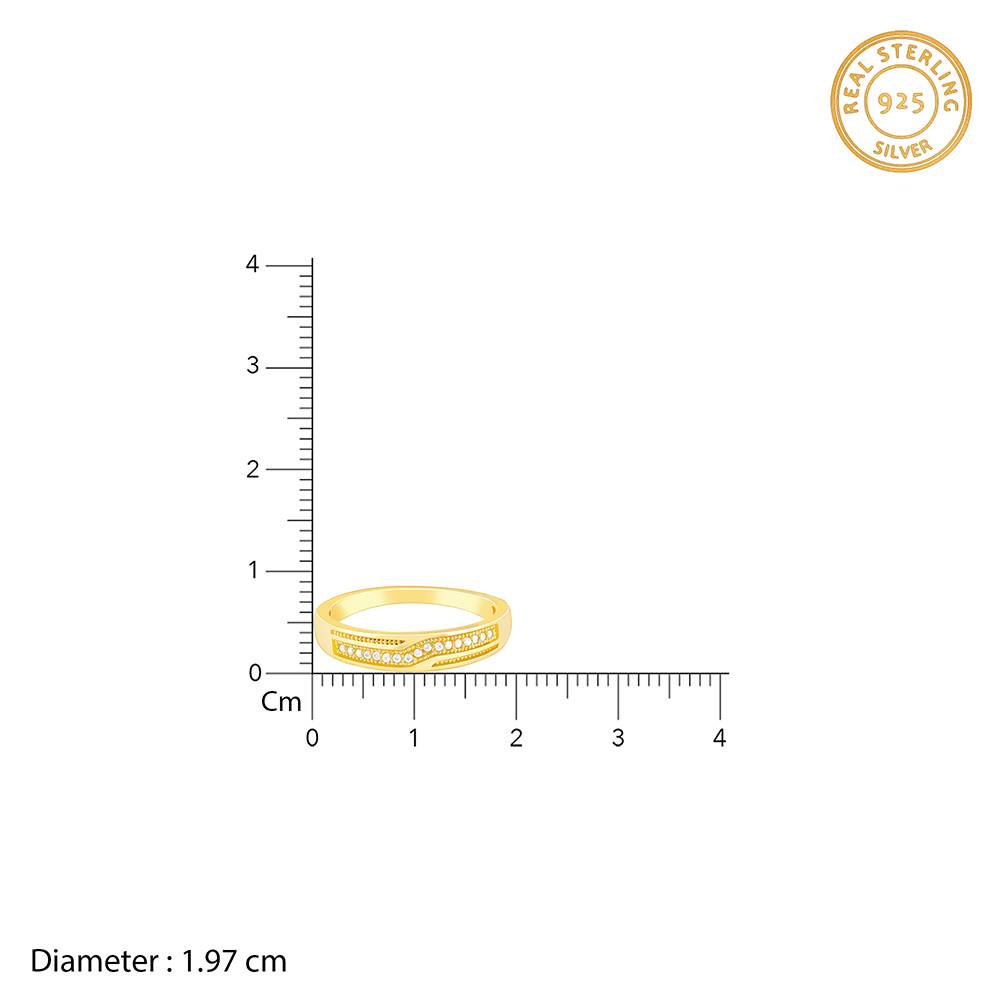 Giva 925 Sterling Silver Golden Prominence Ring For Him,Fixed Size,Indian - 12, Us - 6 : R01205