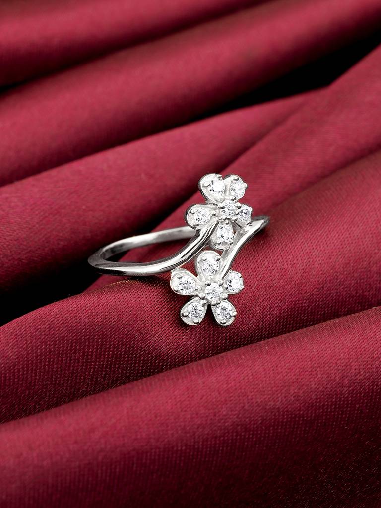 Giva 925 Sterling Silver Floral Brilliance Ring