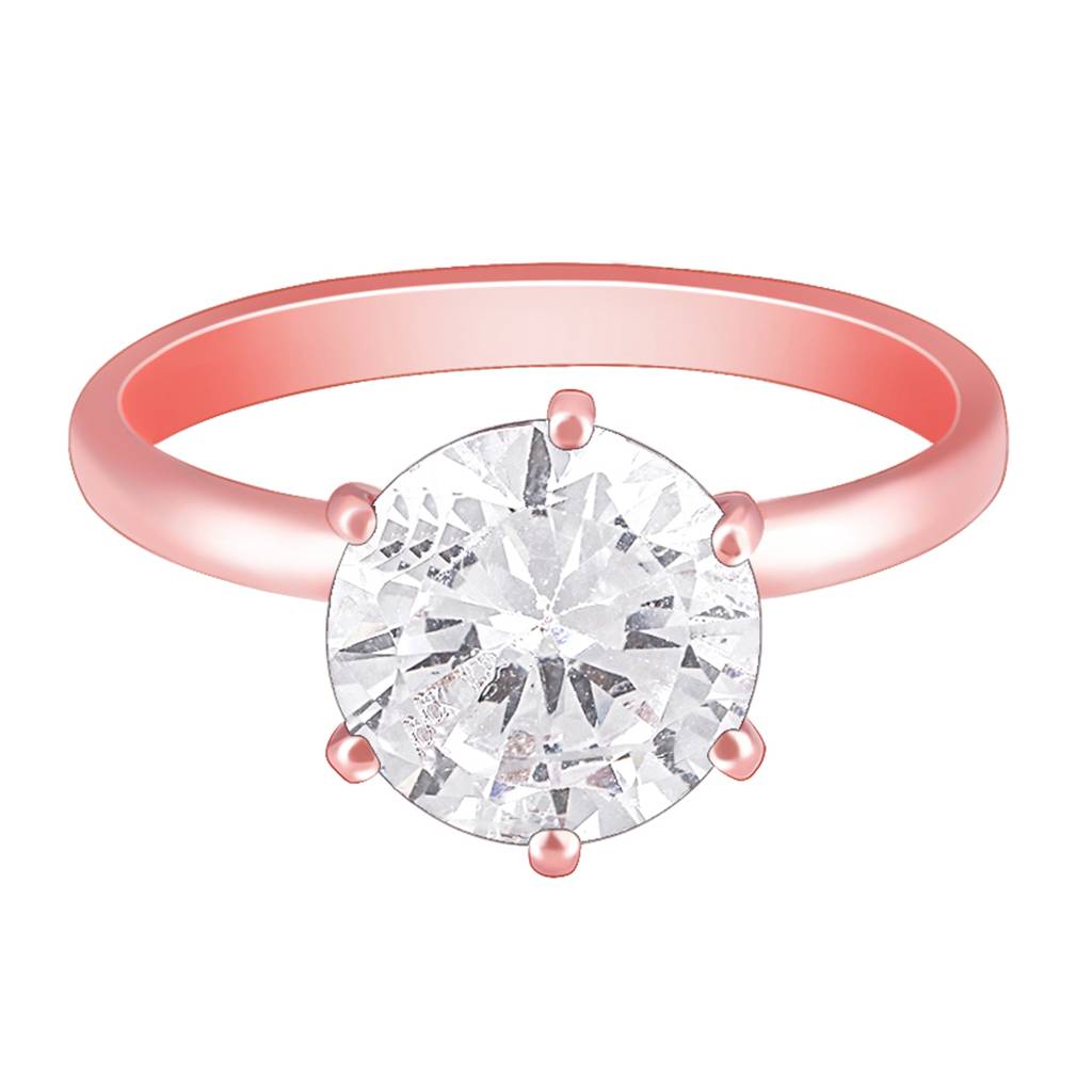 Giva 925 Silver Rose Gold Valour Of Shine Ring Fixed Size Indian - 12 Us - 6 : R01219