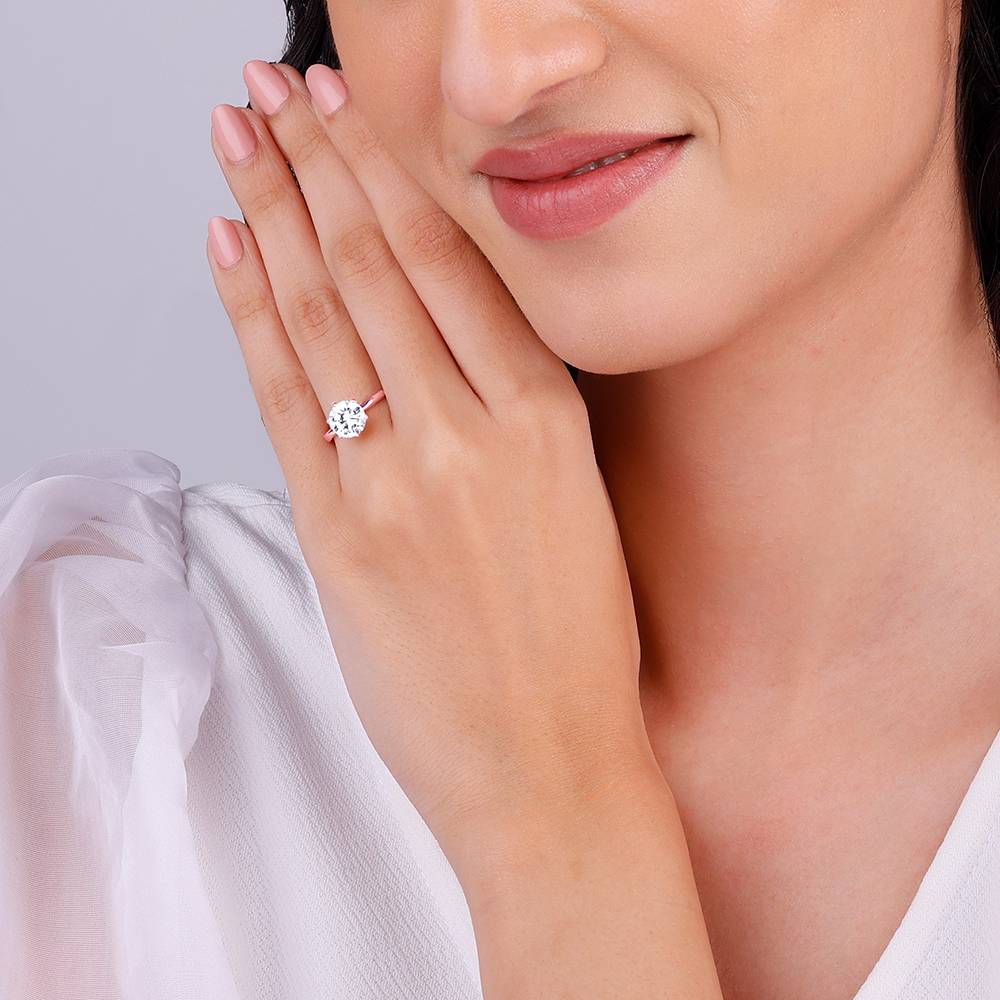 Giva 925 Silver Rose Gold Valour Of Shine Ring Fixed Size Indian - 12 Us - 6 : R01219