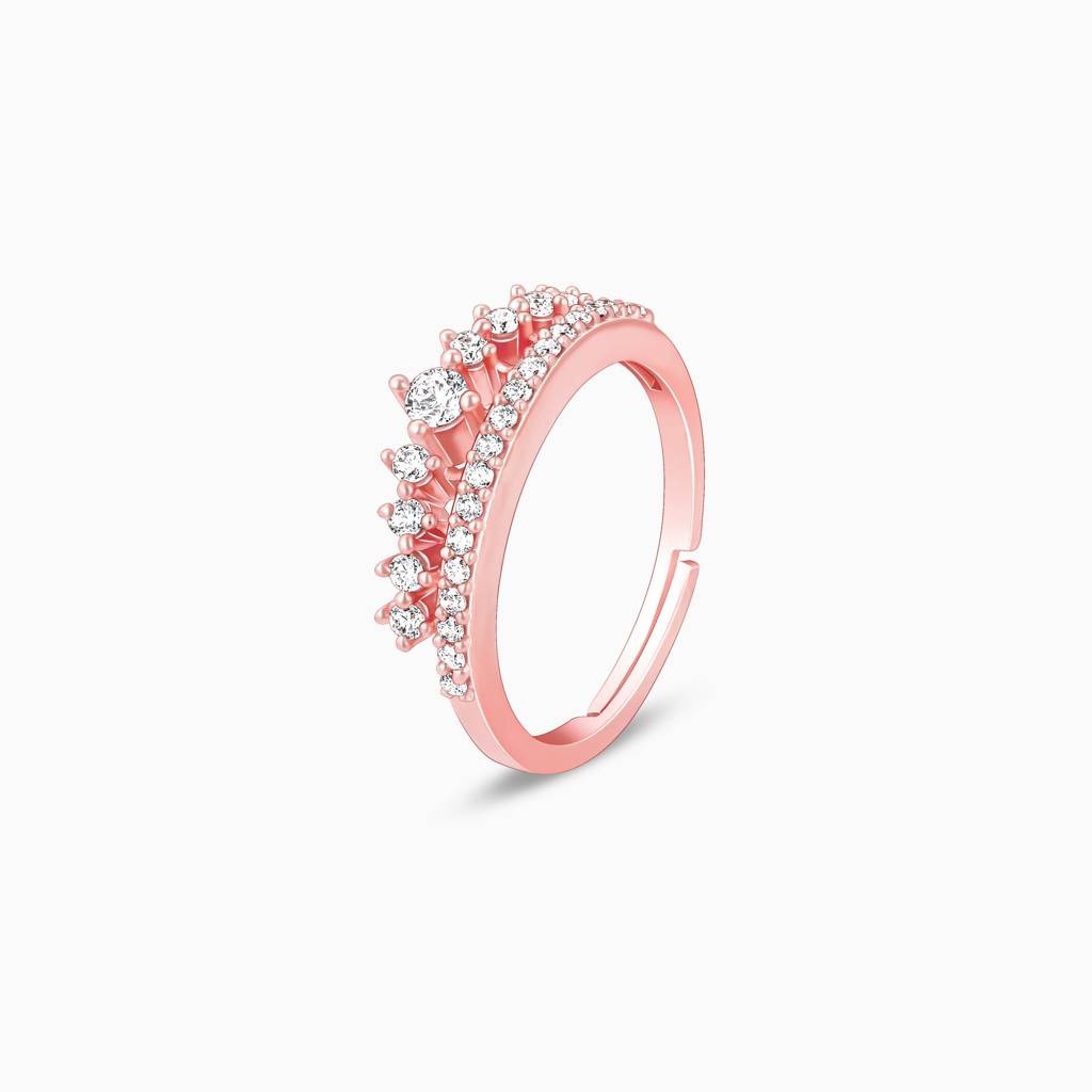 Rose Gold Queen'S Crown Ring : R0121