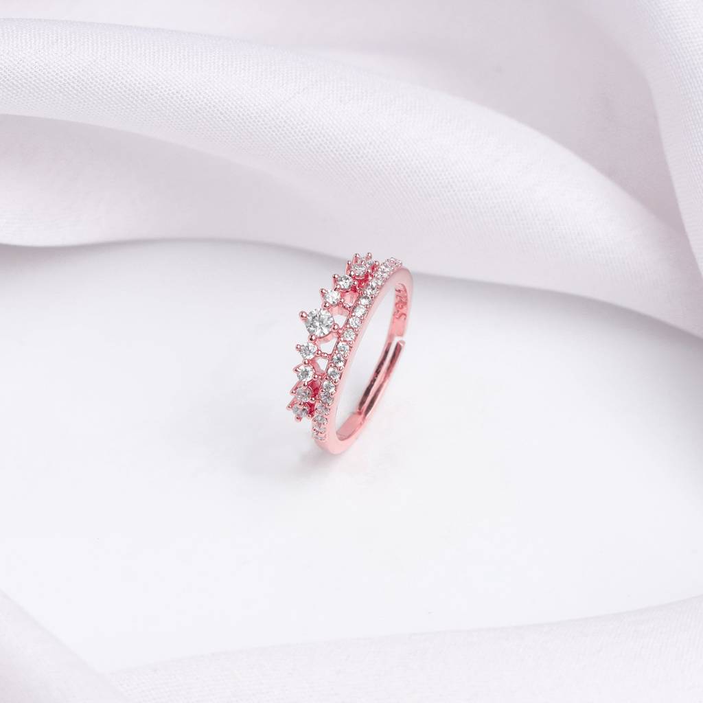 Rose Gold Queen'S Crown Ring : R0121