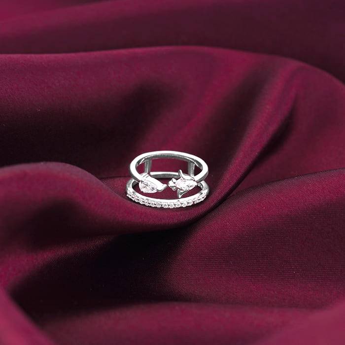Giva 925 Sterling Silver Gorgeous Floral Beauty Ring,Fixed Size ,Indian - 12, Us - 6 | Gif : R01220