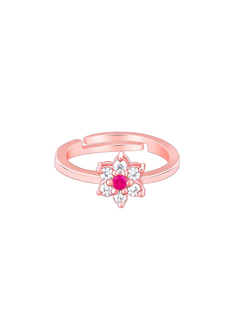 Giva 925 Sterling Silver Rose Gold Flower Power Ring