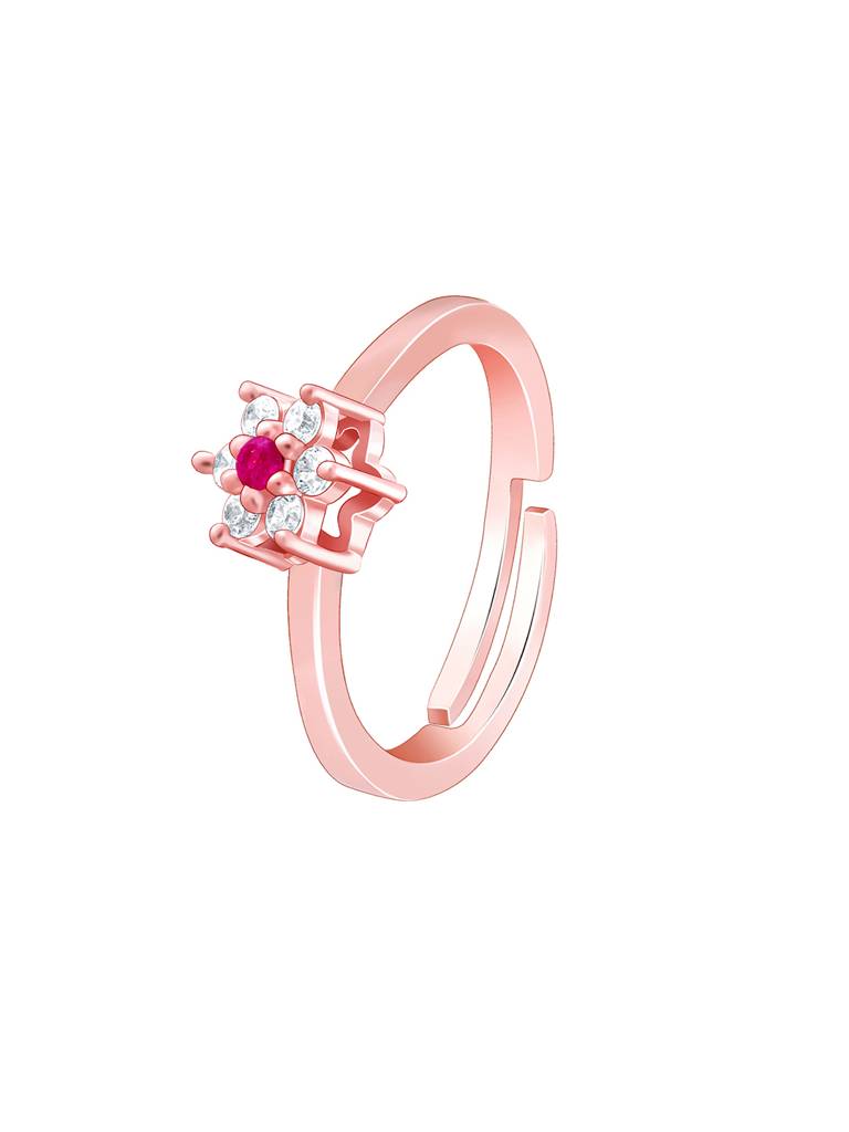 Giva 925 Sterling Silver Rose Gold Flower Power Ring