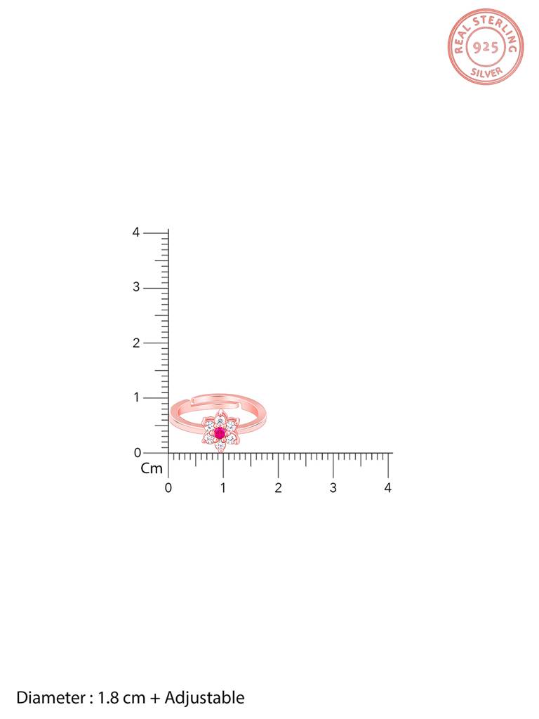 Giva 925 Sterling Silver Rose Gold Flower Power Ring